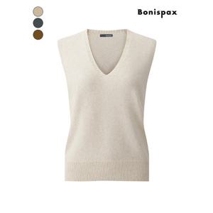 [보니스팍스]V넥 울 폭스퍼 블렌딩 니트 베스트 (XQ1VT001M0)