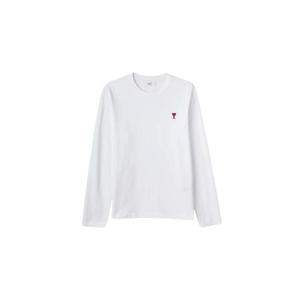 AMI아미 스몰 하트 로고 롱슬리브 티셔츠 화이트 UTS205-726-100