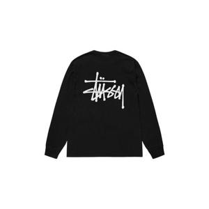 Stussy스투시 베이직 스투시 피그먼트 다이드 롱슬리브 티셔츠 블랙 2024 1995001