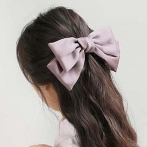 엔젤슈슈실크왕리본자동헤어핀(퍼플)똑딱핀 헤어핀 머리핀 리본핀 왕리본핀 머리삔
