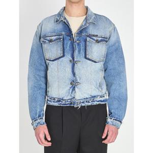 메종마르지엘라 프레이드 헴 체스트 포켓 데님 재킷 S50AM0654S