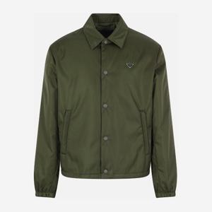 프라다 밀리터리 그린 나일론 스냅 버튼 패딩 재킷 SGD110SOOO