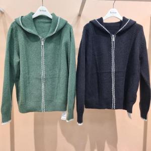 라티움 HC34 봄간절기띠배색라인 울혼방 후드니트집업 T2611cd02