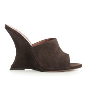 파리텍사스 니나 오픈토 스웨이드 웨지 뮬 PX1505XV003 EBANO