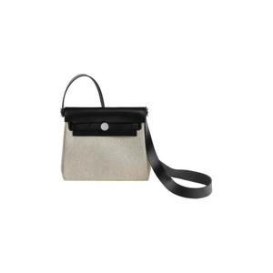 에르메스 에르백 집 20 백 H 바이킹 캔버스 헌터 카우하이드   팔라듐 하드웨어 에크류 아망드 누아 H085414CKAH