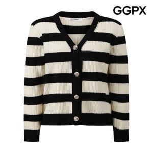 [지지피엑스]Y버튼 골지 블록 가디건 GQ1KG003F