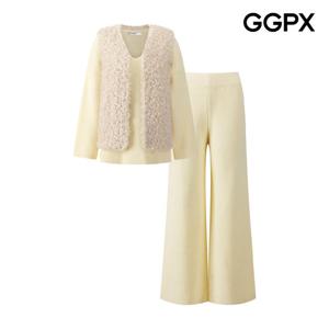 [지지피엑스]뽀글 퍼 베스트 앤 니트 셋업 3PS GQ1ST009F