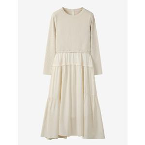 [듀엘]니트 블록 플레어 원피스 D254MSE043