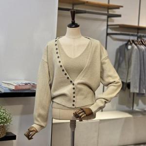 [반에이크]  VB5YKCMG10P_나시 SET 단추V넥 가디건