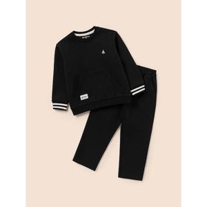 [빈폴키즈] 캥거루포켓 스웨트 셔츠 상하세트  블랙 (BI6141U115)