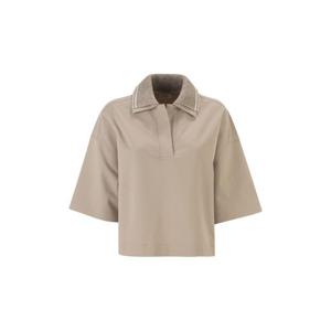 26SS 브루넬로 쿠치넬리 Interlock couture 폴로 셔츠 with 스파크링 니트 collar ML946SP105C9272 TP570397039