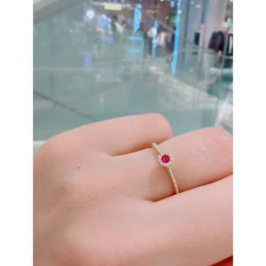 미니골드 14k [미니젬스] 코발트 트위스트 루비 반지 MRM14286