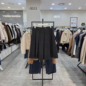 [ab.f.z]AFA1HS39/뒷밴딩 도톰한 앞 주름 무릎라인 스커트-IC