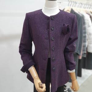 [잇미샤]플라워 코르사주 버튼 알파카 블렌디드 자켓 ITPBWJK780