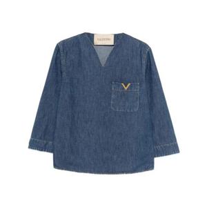 발렌티노 가라바니 셔츠 BDB03L9YA 558 MEDIUM BLUE