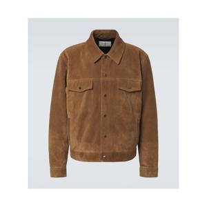 생로랑 스웨이드 블루종 재킷 P01142296