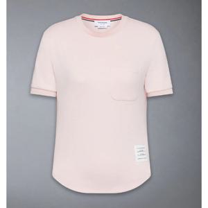[THOM BROWNE] 라프리마 여성 티셔츠 숏 슬리브 인 코튼 밀라노 FJS223AJ0055 640 라이트 핑크 /9