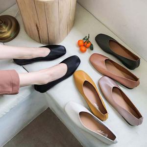 발이 편한 여성 봄 패션 단화 깔끔한 플랫슈즈