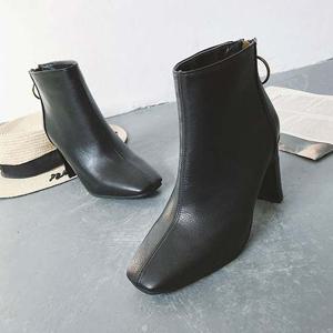 여성 검정구두 앵글부츠 가을 여자구두 미들힐