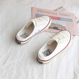 여성 스니커즈 단화 뮬운동화 캔버스 학생 캐쥬얼화