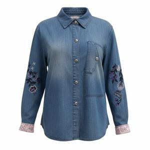 [비꼴리끄(여성)]데님 배색 벨티드 자켓 B244DJ2050