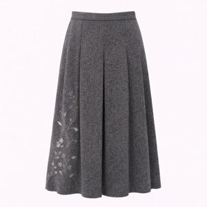 [비꼴리끄(여성)]울 홈스펀 뒷밴딩 맞주름 스커트 B254WK3010