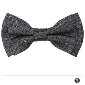 핑크 도트 그레이 보타이