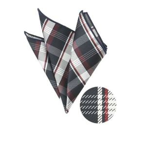 블랙 와인 체크 행커치프
