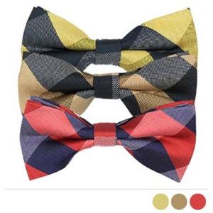 체크배색 컬러 보타이