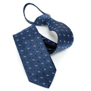페이즐리 도트 블루 자동지퍼넥타이_NA7305