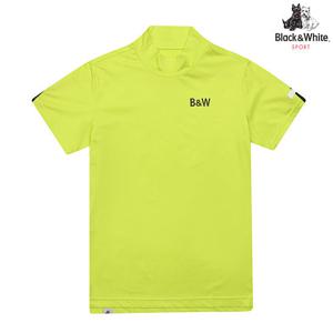 [블랙앤화이트] 여성 등판 라인 반목 반소매 티셔츠 LS9502WM_YELLOW