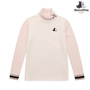 [블랙앤화이트] 여성 니트 소매 겨울 골지 티셔츠 9232LBHP_PINK