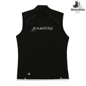 [블랙앤화이트] 여성 나글란 스터드 포인트 민소매 티셔츠 9822LCPK_BLACK