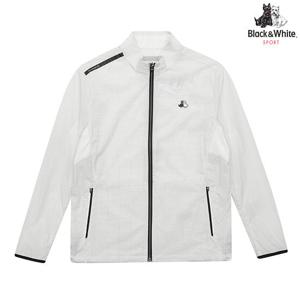 [블랙앤화이트] 남성 여름 잔체크 메쉬 패치 점퍼 1162GAGJ_WHITE