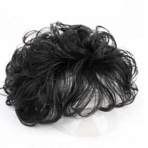 웨이브 정수리 헤어피스 블랙 인모 볼륨 똑딱이