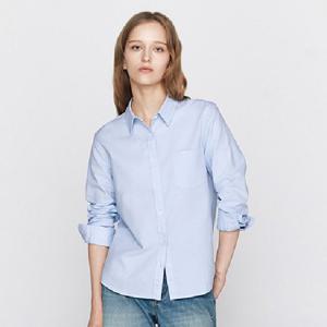 [지오다노] 여성 봄 간절기 베이직 옥스포드 긴팔 면 남방 셔츠 346502