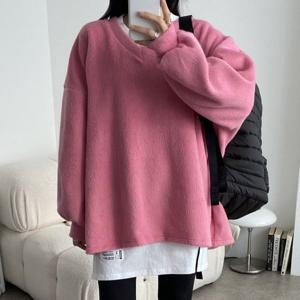 나야홍 / 빅사이즈 601 웜웨어털브이넥티셔츠 DGBX009