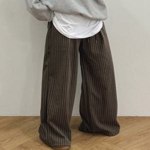 나야홍 / 빅사이즈 601 흰색라인와이드팬츠 DGBV995