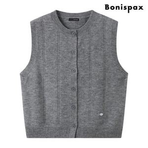 [보니스팍스]펀칭 라운드 데일리 니트 베스트 (XQ1VW001L0)