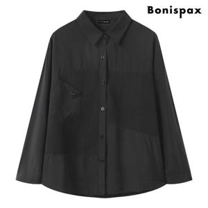[보니스팍스]모던 텍스처 카라 베이직 셔츠 (XQ1BA004L0)