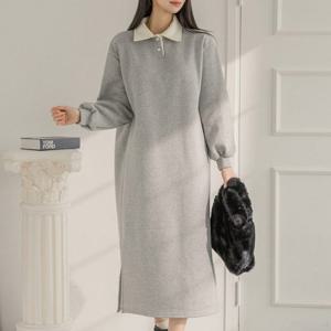 나야홍 / 빅사이즈 601 작은카라속기모원피스 DYYV987