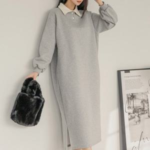 나야홍 / 아이우먼 기모카라옆트임원피스 YYV987M601 빅사이즈