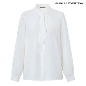 [미니멈][미니멈 에브리데이]클래식 셔링 드레이프 타이넥 블라우스 (EC1BA006D)