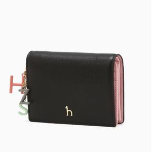 [헤지스ACC] 블랙 퍼피장식 소가죽 반지갑 HIWA6E617BK