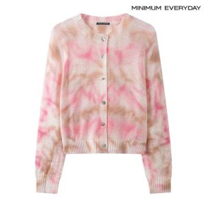 [미니멈][미니멈 에브리데이]라운드 자개 버튼 타이다이 니트 가디건 (EC1CK004D)