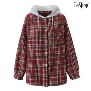 [르샵]데일리 후드 체크 루즈핏 긴팔 셔츠 (DQ1BA006A)