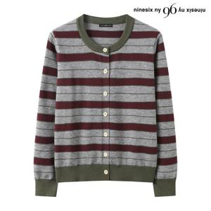 [보니스팍스]데일리 배색 스트라이프 라운드넥 가디건 (NQ1CK001L0)