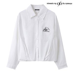 [보니스팍스]데일리 카라 자수 밑단 핀턱 셔츠 (NQ1BA002L0)