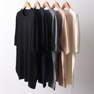 나야홍 / 빅사이즈티 I280L601 니트라운드넥반팔티 AP