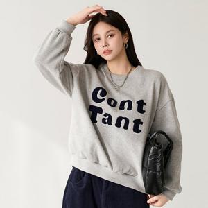 [피핀] 112790 콘티 입체 레터링 기모 맨투맨